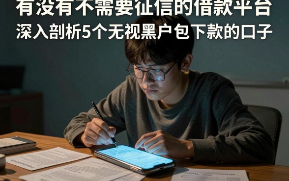 有没有不需要征信的借款平台,深入剖析5个无视黑户包下款的口子