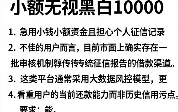 小额无视黑白10000，细致阐述五个急用小钱不求征信流水轻松贷的app