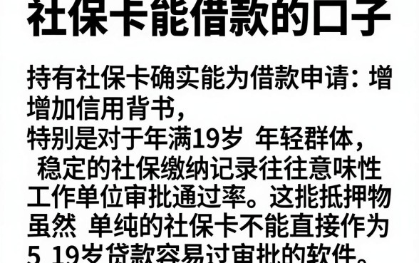 社保卡能借款的口子，详细阐述5个19岁贷款容易过审批的软件