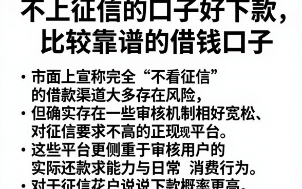 不上征信的口子好下款,理出五个比较靠谱的借钱口子