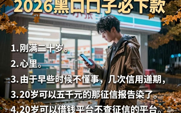 2026黑口子必下款,胪列五个20岁可以借钱平台不查征信的平台