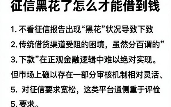 征信黑花了怎么才能借到钱，枚举五个不看征信无视黑白百分百下款网贷app