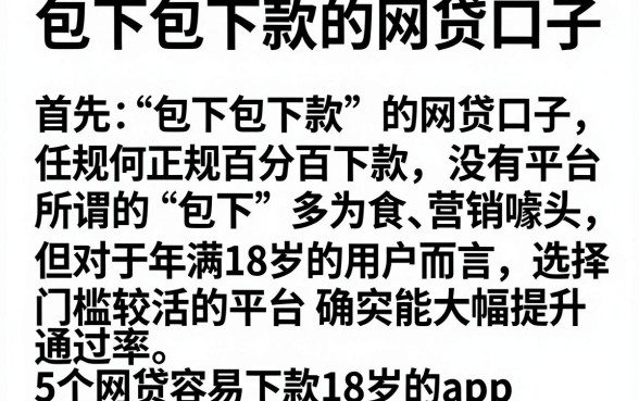 包下包下款的网贷口子,详细阐述5个网贷容易下款18岁的app