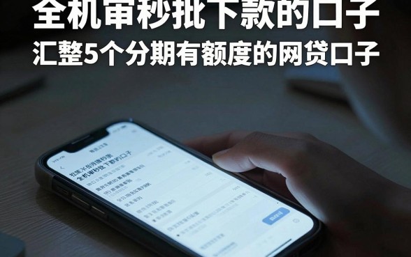 全机审秒批下款的口子,汇整5个分期有额度的网贷口子