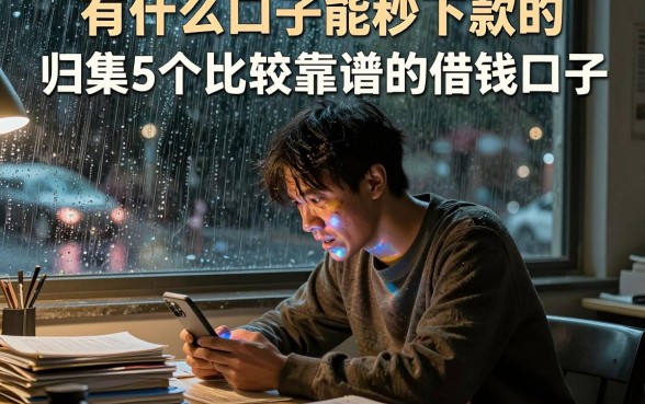 有什么口子能秒下款的，归集5个比较靠谱的借钱口子