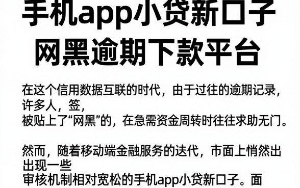 手机app小贷新口子,整理五个网黑逾期下款平台