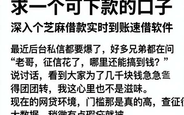 求一个可下款的口子，深入剖析五个芝麻借款实时到账速借软件