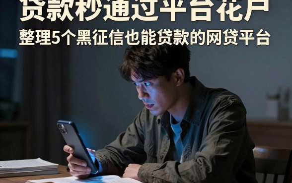 贷款秒通过平台花户，整理5个黑征信也能贷款的网贷平台