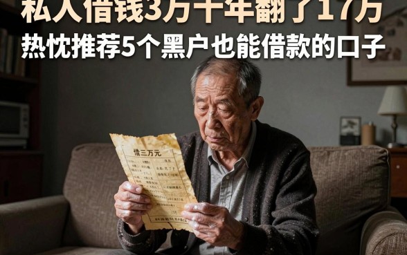 私人借钱3万十年翻了17万，热忱推荐5个黑户也能借款的口子