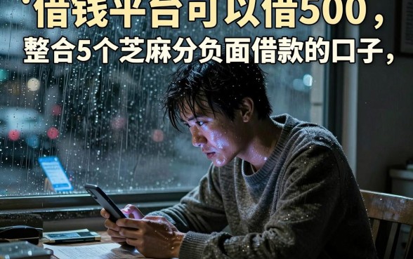 借钱平台可以借500,整合5个芝麻分负面借款的口子