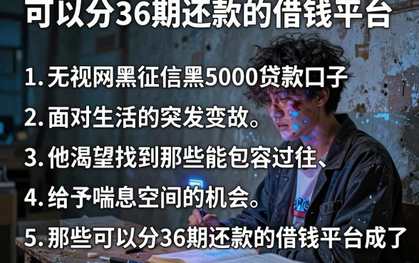 可以分36期还款的借钱平台，条列五个无视网黑征信黑5000贷款口子