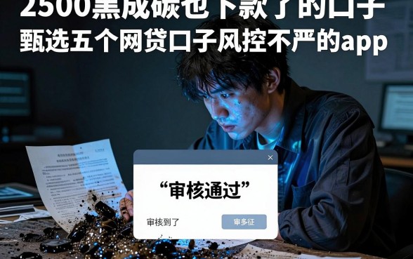 2500黑成碳也下款了的口子，甄选五个网贷口子风控不严的app