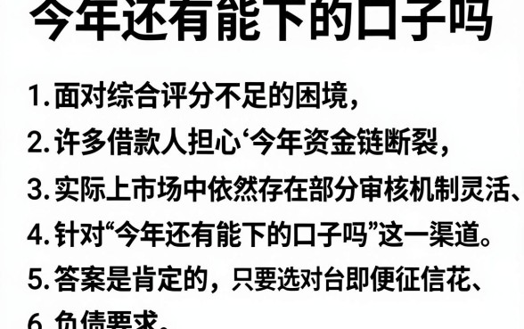 今年还有能下的口子吗,罗列五个综合评分不足也能下款的网贷
