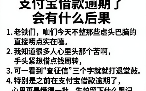 支付宝借款逾期了会有什么后果,汇总5个无视黑白户的贷款app