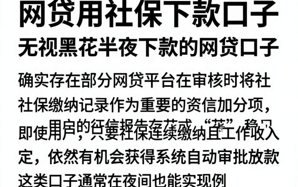 网贷用社保下款口子,遴选五个无视黑花半夜下款的网贷口子