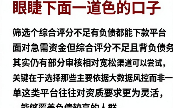 眼睫毛下面一道红色的口子,筛选五个综合评分不足有负债都能下款平台