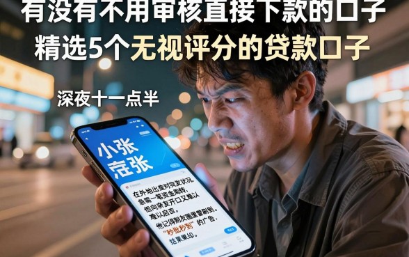 有没有不用审核直接下款的口子,精选5个无视评分的贷款口子