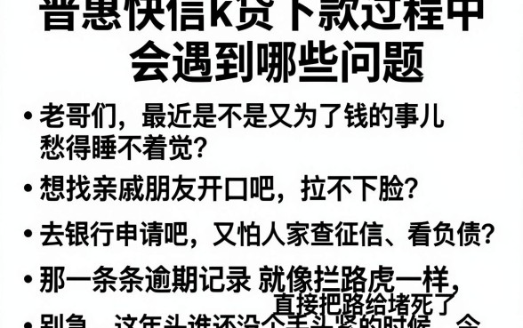 普惠快信k贷下款过程中会遇到哪些问题,整合五个不看负债和征信的口子