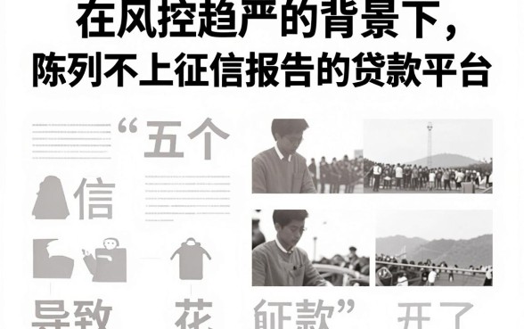 在风控趋严的背景下，陈列五个不上征信报告的贷款平台