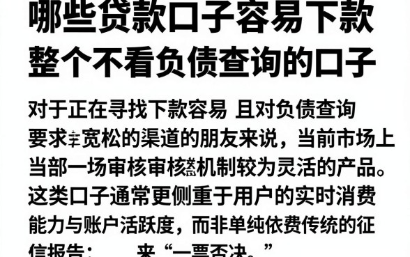 哪些贷款口子容易下款，整合5个不看负债查询的口子