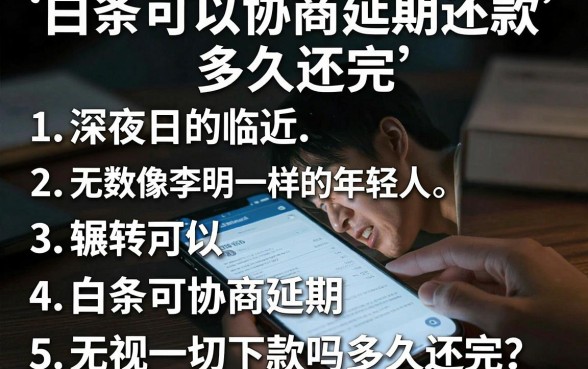 白条可以协商延期还款吗多久还完,细致阐述五个无视一切下款的平台