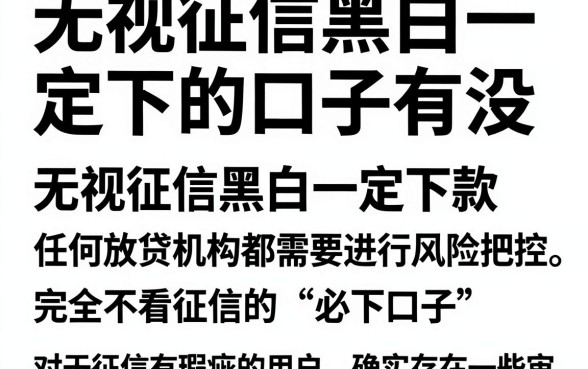 无视征信黑白一定下的口子有没，陈列5个黑户下款软件