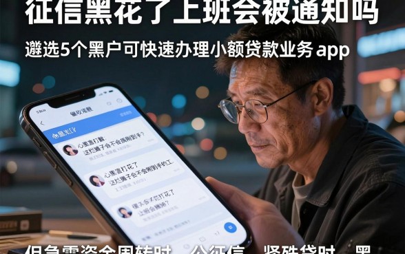 征信黑花了上班会被通知吗,遴选5个黑户可快速办理小额贷款业务的app