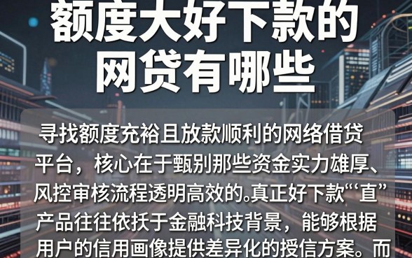 额度大好下款的网贷有哪些,筛选五个值得信赖的借钱口子