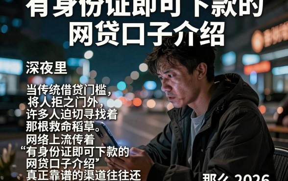 有身份证即可下款的网贷口子介绍,详尽说明5个看银行流水的网贷平台