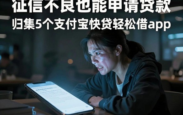 征信不良也能申请贷款,归集5个支付宝快贷轻松借app