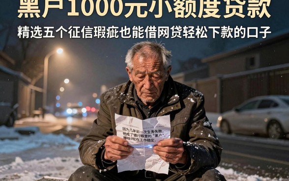 黑户1000元小额度贷款，精选五个征信瑕疵也能借网贷轻松下款的口子