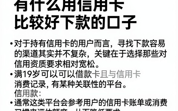 有什么用信用卡比较好下款的口子,详细阐述五个满19岁可以借款的平台