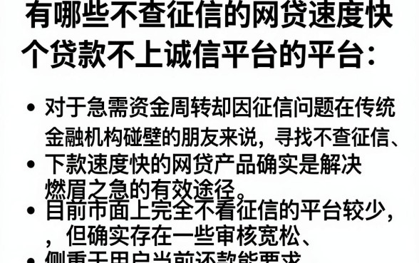 有哪些不查征信的网贷速度快，胪列五个贷款不上诚信平台的平台