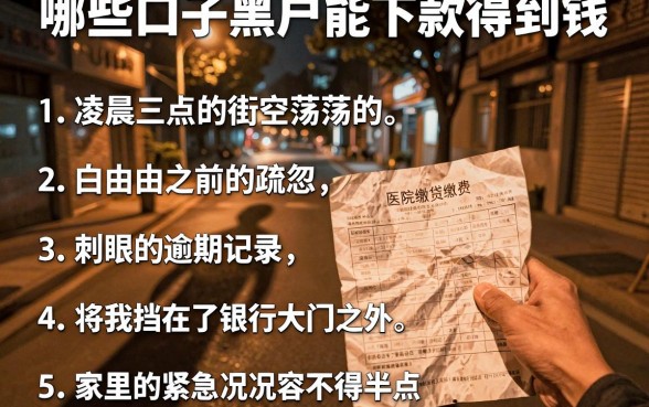 哪些口子黑户能下款得到钱,条列5个1000至5000的小额贷款口子
