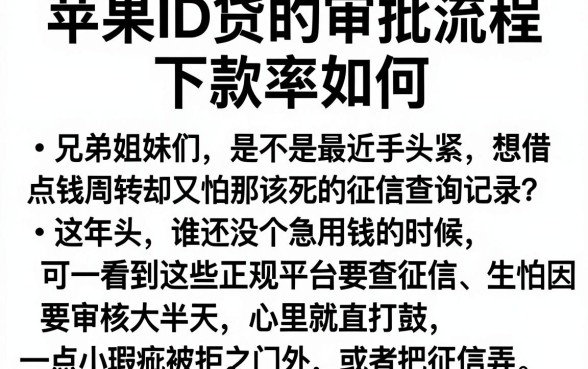 苹果ID贷的审批流程下款率如何,概括5个不看征信查询的app