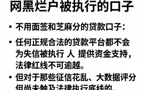 网黑烂户被执行的口子,条列五个不用面签和芝麻分的贷款口子