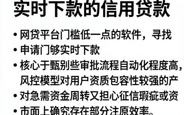 实时下款的信用贷款,胪列五个网贷平台门槛低一点的软件