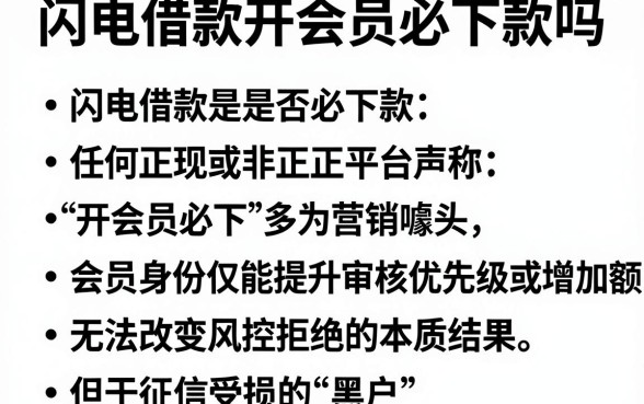 闪电借款开会员必下款吗,汇总五个黑户也能借款的软件