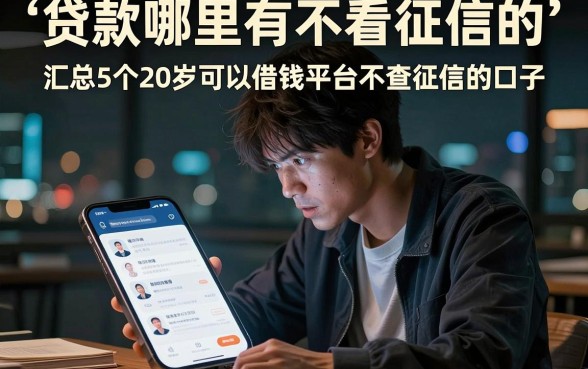 贷款哪里有不看征信的,汇总5个20岁可以借钱平台不查征信的口子