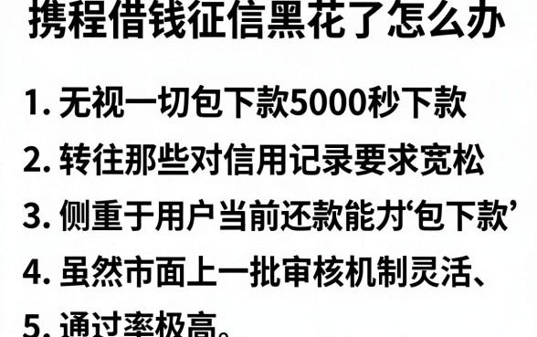 携程借钱征信黑花了怎么办,胪列五个无视一切包下款5000秒下款的app