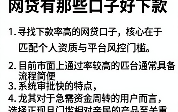 网贷有那些口子好下款,细致阐述5个贷款通过高的平台