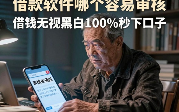 借款软件哪个容易审核，整理5个借钱无视黑白100%秒下口子