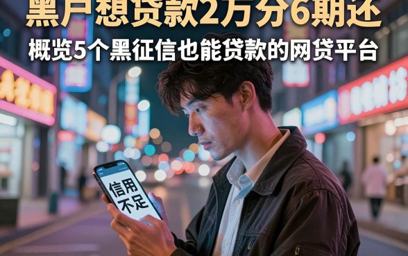 黑户想贷款2万分6期还,概览5个黑征信也能贷款的网贷平台