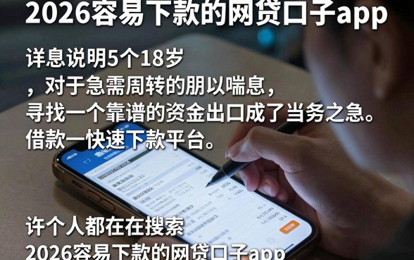 2026容易下款的网贷口子app,详尽说明5个18岁借款神器快速下款平台