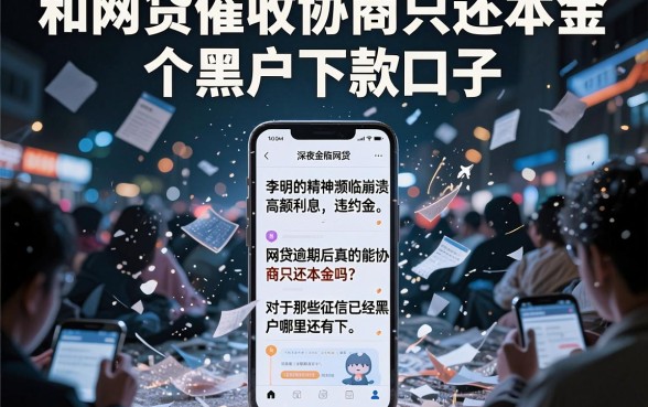 和网贷催收协商只还本金，详尽说明五个黑户下款口子