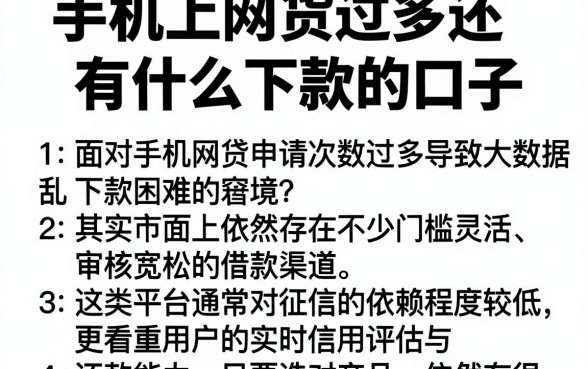 手机上网货过多还有什么下款的口子,概括5个轻松借款无征信记录的口子