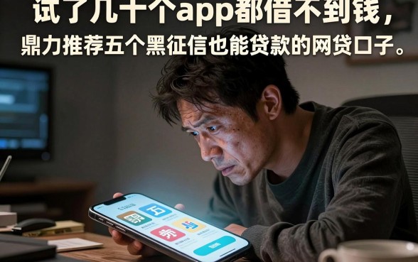 试了几十个app都借不到钱，鼎力推荐五个黑征信也能贷款的网贷口子