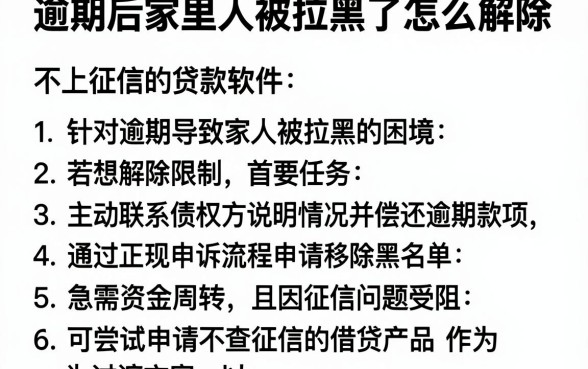 逾期后家里人被拉黑了怎么解除，枚举5个不上征信的贷款软件