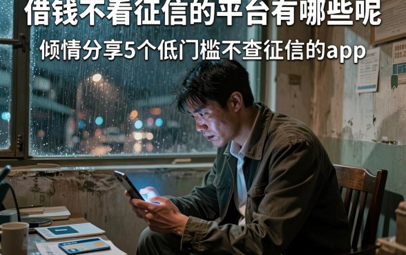 借钱不看征信的平台有哪些呢，倾情分享5个低门槛不查征信的app