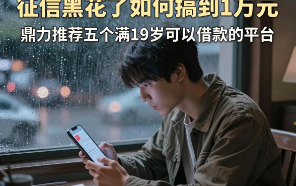 征信黑花了如何搞到1万元,鼎力推荐五个满19岁可以借款的平台